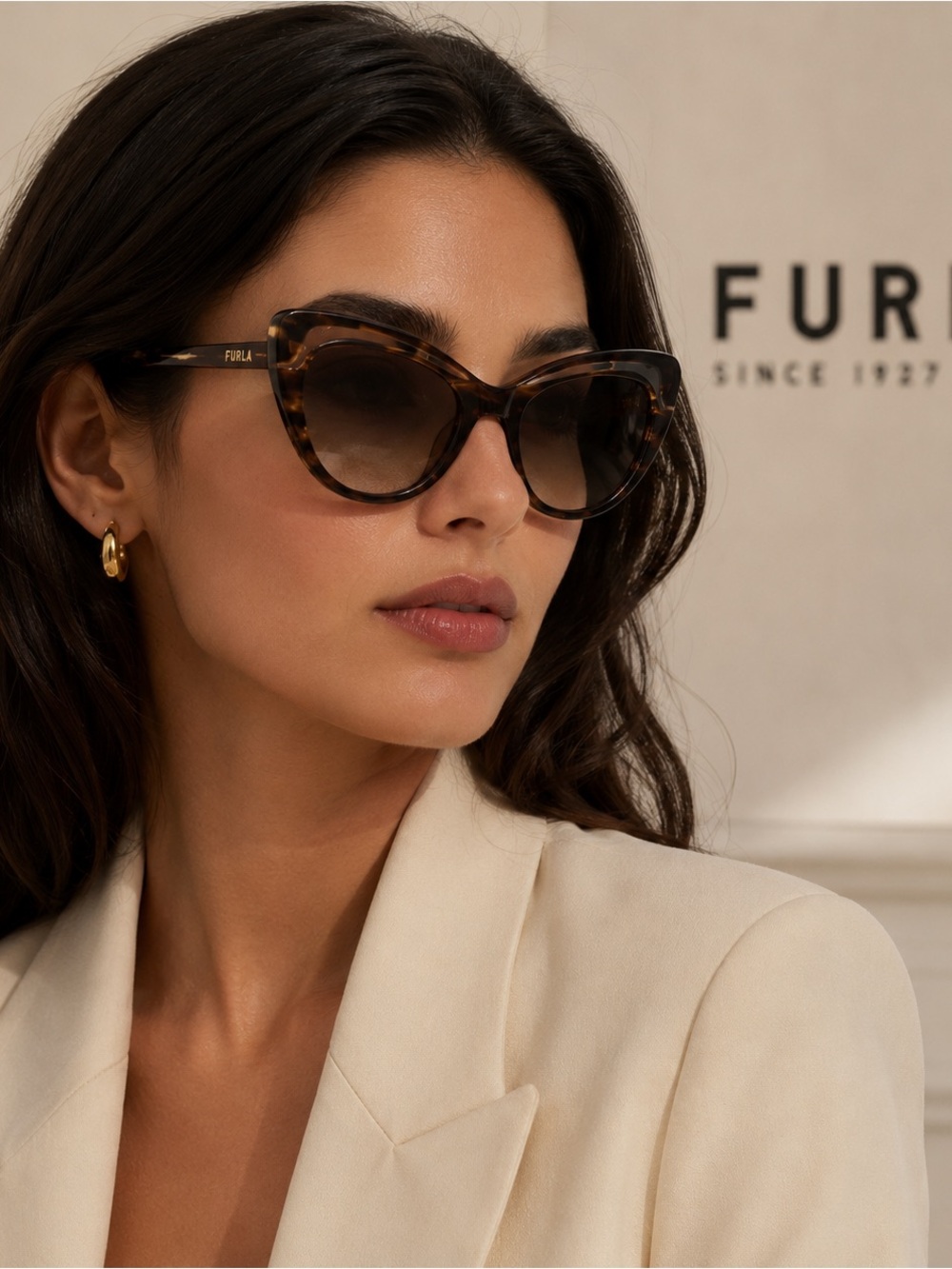 Furla Tortoiseshell Brown Gradient Cat-Eye Sunglasses